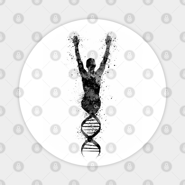 Human DNA Black and White Genetics Gift Magnet by LotusGifts